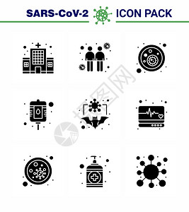 corna2019ncovid19预防图标设置的corna蝙蝠血液细菌包2019ncovid19图片