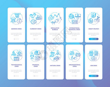 全球问题紧急类型横穿五步图形指示ui矢量模板配有rgb彩色插图世界危机装有概念的移动应用程序页面屏幕全球问题配有彩色插图图片