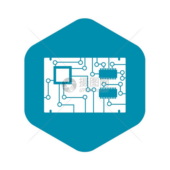 以简单样式的孤立矢量图显示的电子板标图片
