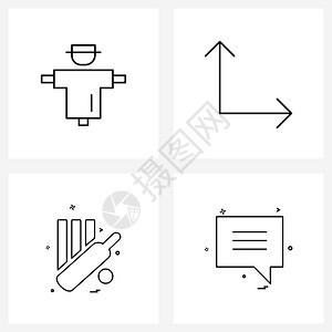 由字符运动稻草人右侧信息矢量插图等4个现代符号组成图片