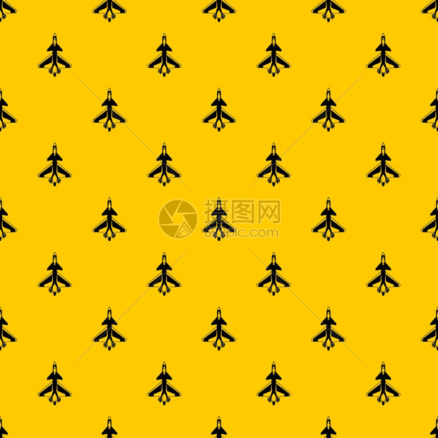 军事战斗机喷气式无缝矢量重复几何黄色用于任设计军事战斗机喷气式矢量图片