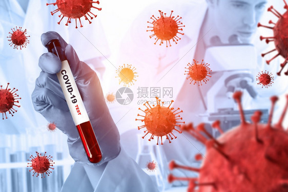 实验室研究和分析科罗纳抗体学样本的家以生产corna抗体的药物治疗图片