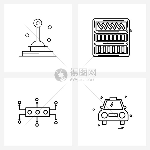 4行符号组成的工业书籍互联网矢量图图片