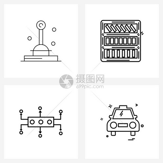 4行符号组成的工业书籍互联网矢量图图片