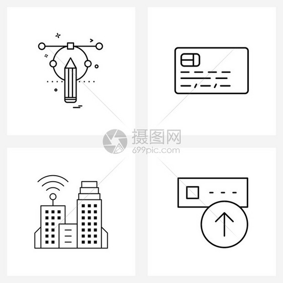 现代风格图标集科技铅笔电话卡图片