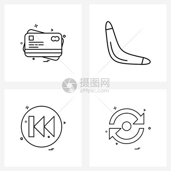 由4个现代原子符号方向信用卡运动左向量图示组成图片