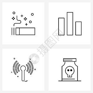 4个现代区域符号互联网条形图妻子瓶式矢量插图的4个现代区域符号瓶式矢量背景图片