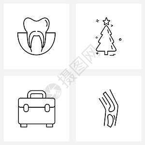 现代风格图标集科技现代牙齿骨骼图片