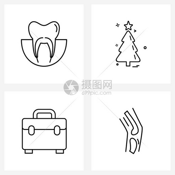 现代风格图标集科技现代牙齿骨骼图片