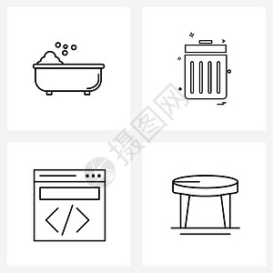 极简线条矢量图标合集图片