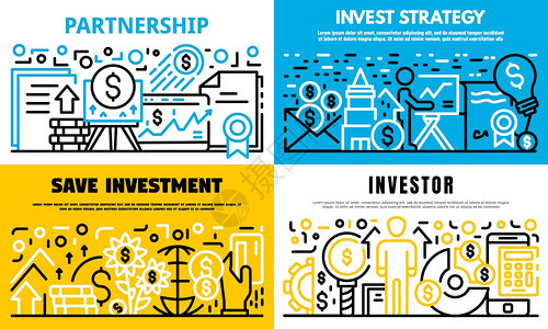 投资战略用于网络设计的投资战略矢量图图片