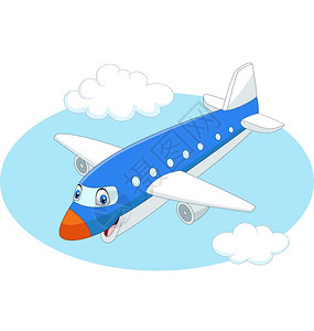 国际飞机物流卡通飞机在空中行插画