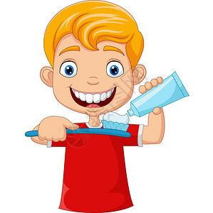可爱的小男孩刷牙图片