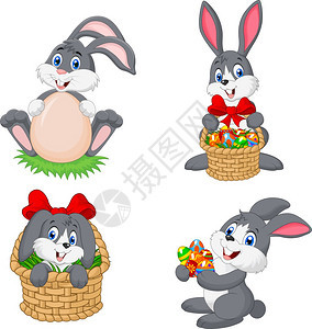 兔子复活节卡通漫画图片