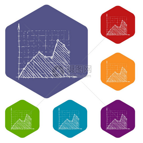 图表手工绘制的网络增长图矢量插生长手工绘制的风格图片
