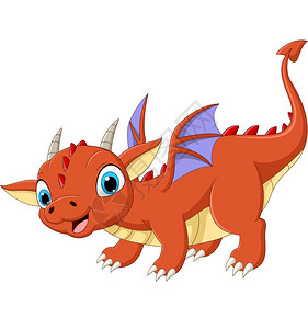 故事力量白色背景的卡通婴儿龙插画