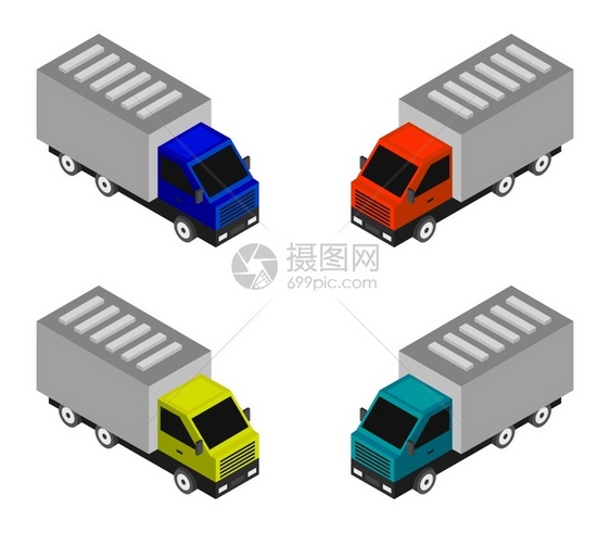 等度运输卡车平面设计矢量图图片