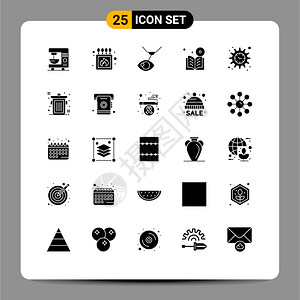 眼外科学习书籍可编辑的矢量设计元素组成的通用图标符号组设计图片