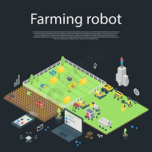 花园耕作机器人概念用于网络设计图片