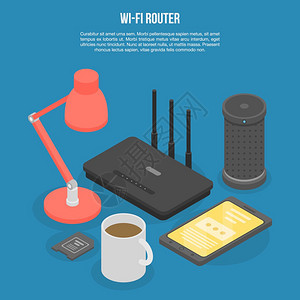 homewif路由器概念横幅用于网络设计的家庭路由器矢量概念横幅的测图示路由器概念背景图片