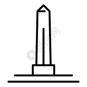 埃及之卢克索神庙egyptian方尖碑图标大纲方尖碑矢量图标用于孤立白色