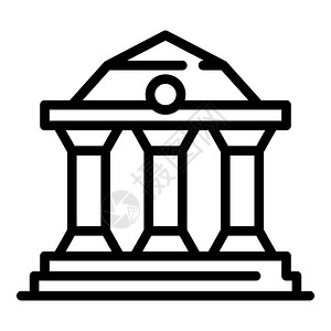 图标向量大纲用于在白色背景上孤立的网络设计法院图标大纲样式插画