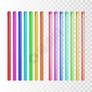 彩色吸管矢量3d插图图片