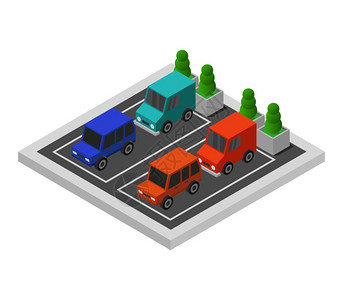 只能停车场插画