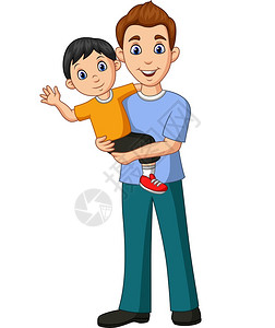 父母拥抱孩子插画