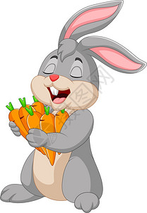 持有胡萝卜的卡通兔子图片
