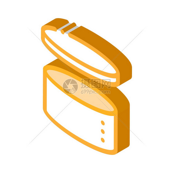 彩色孤立符号说明蛋糕帽子圆箱包装容器矢量图片