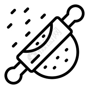 图示标用于在白色背景中孤立的网络设计滚动针和面图标大纲样式插画