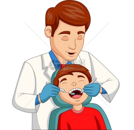 牙检查的卡通小男孩图片