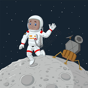卡通男孩宇航员挥手图片