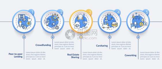 共享经济信息模板素数据五个步矢量信息模板图片