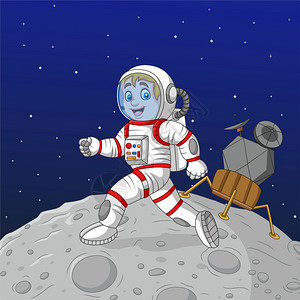 小宇航员在月球上行走图片