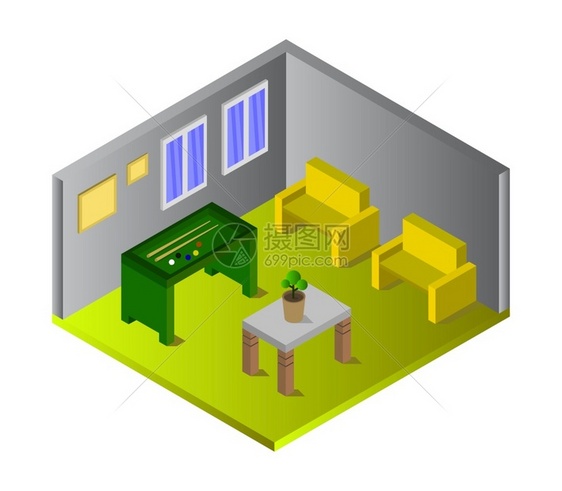 带有等度平面台式板的房间图片