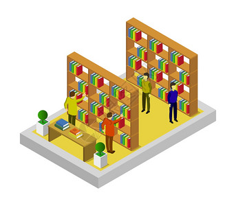 图书馆插画图片素材