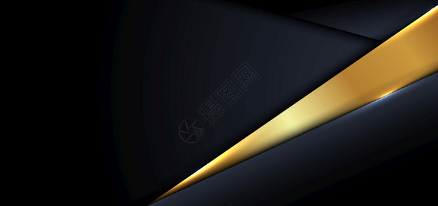 现代豪华蓝金三角和在黑暗影子背景上的重叠层矢量说明图片