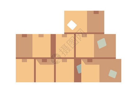 堆叠密封货物病媒概念的各种褐色包装堆叠纸板箱密封货物病媒概念的各种包装图片