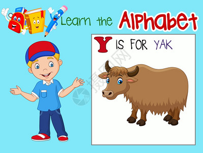 英语字母书写标准字母y的插图用于yak设计图片