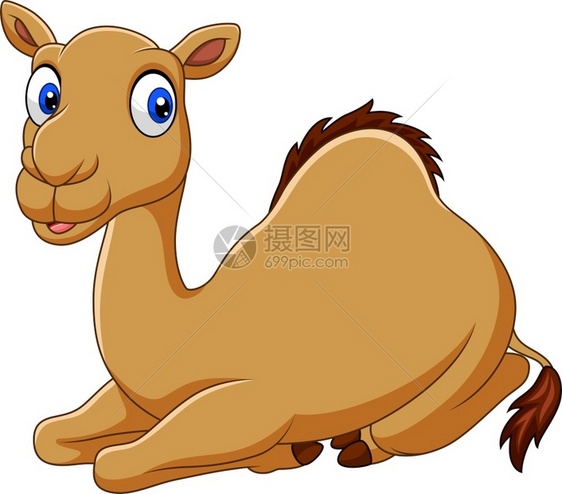 卡通坐着微笑的骆驼图片