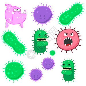 一套医疗图解说明平坦式细菌微生物学海报信息图横幅卡片传单小册子的设计要素图片