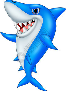 卡通快乐的鲨鱼图片
