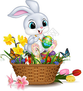 复活节卡通可爱的兔子图片
