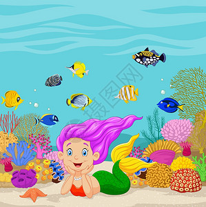 水下世界卡通美人鱼图片