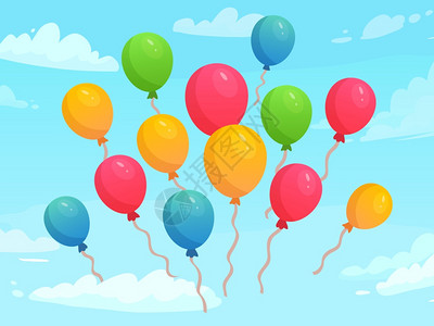庆祝假日空中飞动的气球图片