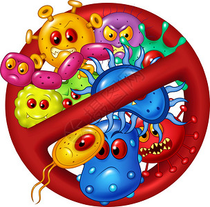 橙色放射状病毒病菌细菌插画  |怪物和可爱的外星友好手画怪兽收40