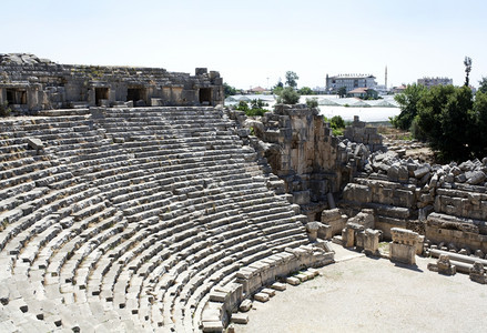 古老的希腊剧院古老的米拉镇安塔利亚地区火鸡图片