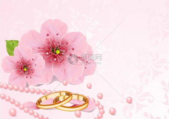 戒指和樱花图片